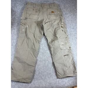 Carhartt Dungaree Fit Pants Mens 36x30 Carpenter Baggy Utility Paint Splatter